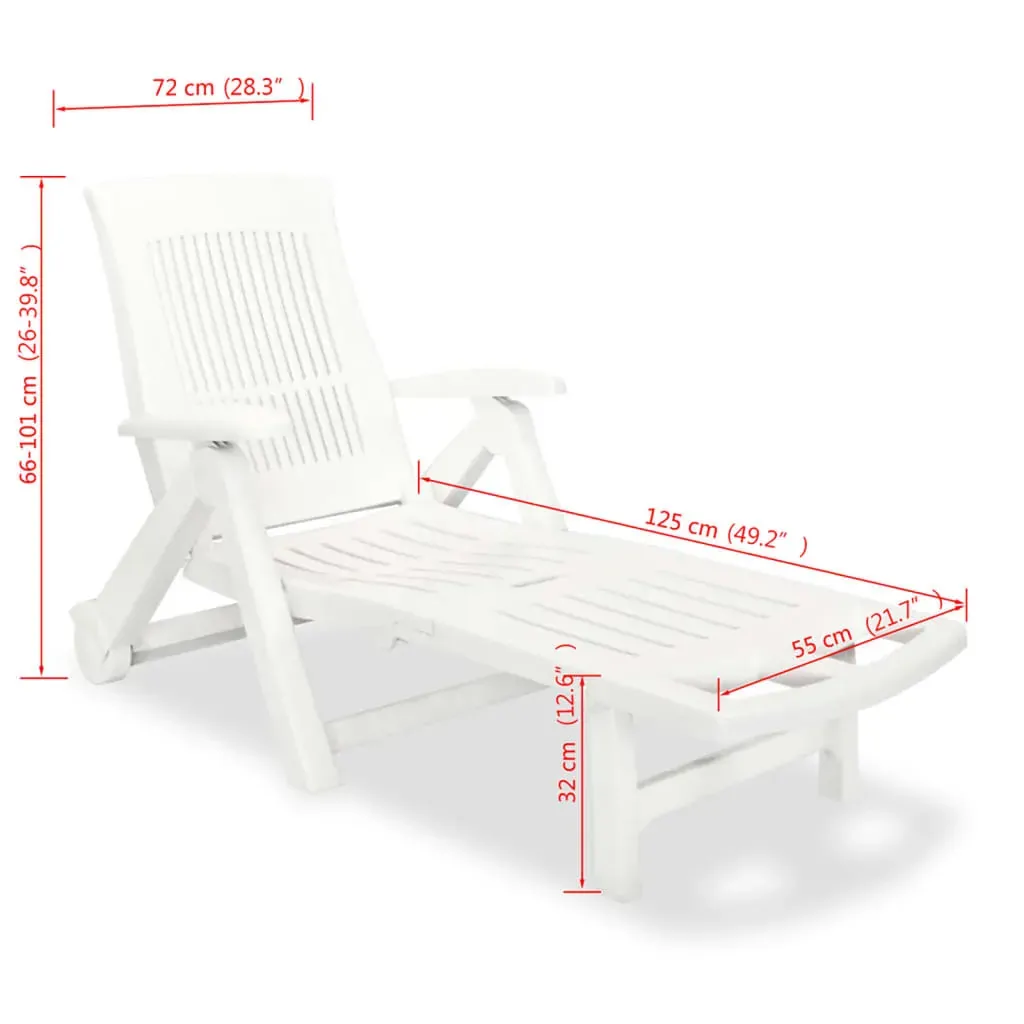Sun Lounger with Footrest Plastic Price