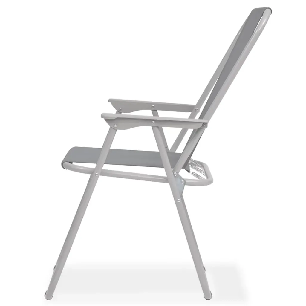 Outdoor Dining Set Steel and Textilene Grey Price