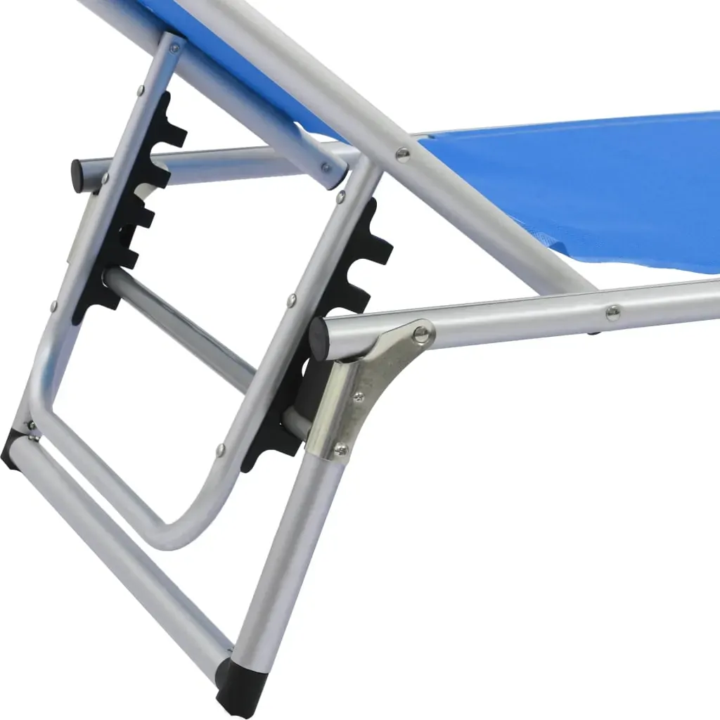 Folding Sun Lounger with Roof Aluminium and Textilene Price