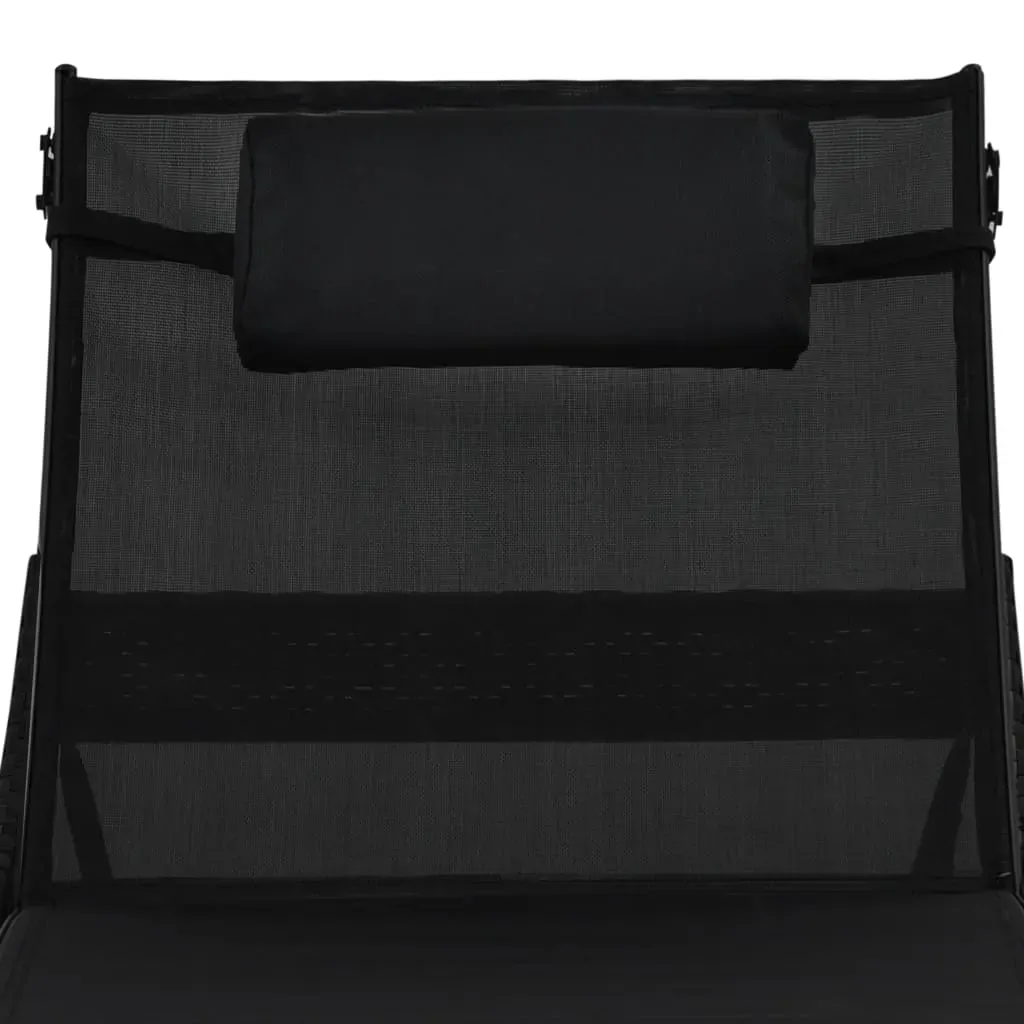 Sun Loungers 2 pcs with Table Poly Rattan and Textilene Price