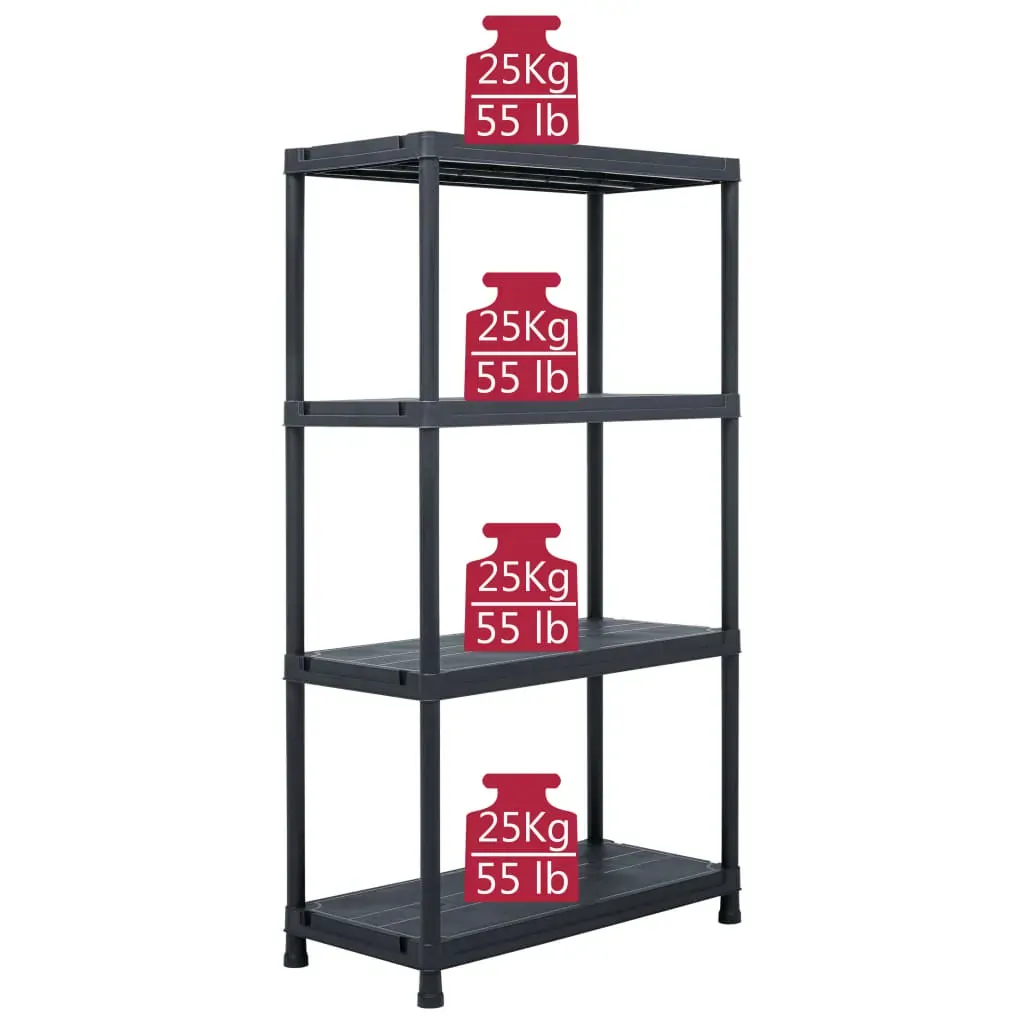 Storage Shelf Rack Black Plastic Price