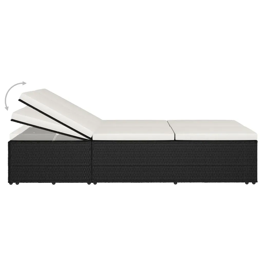 Convertible Sun Bed with Cushion Poly Rattan Price