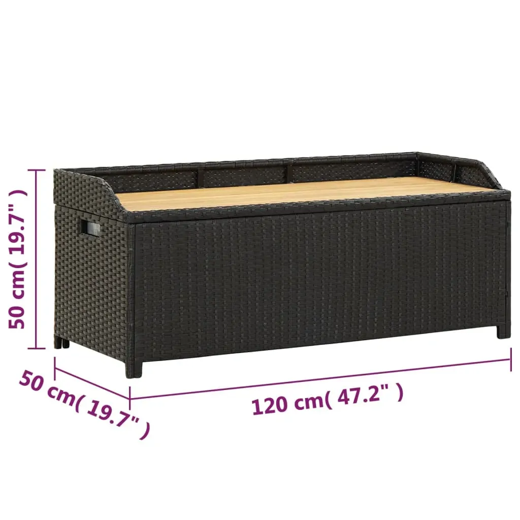 Garden Storage Bench 120 cm Poly Rattan Price