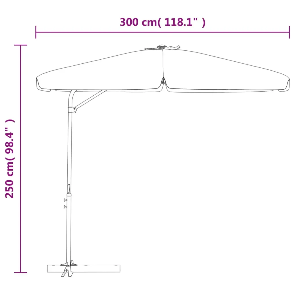 Outdoor Parasol with Steel Pole 300 cm Price
