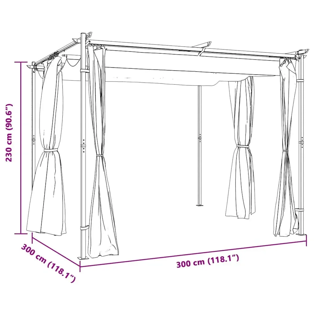 Gazebo with Curtains Steel Price