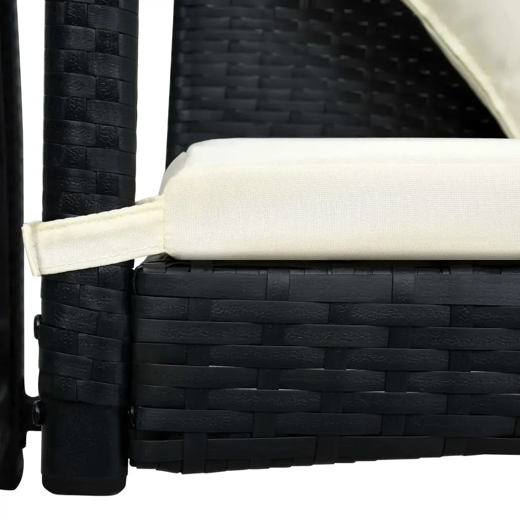 3-Seater Garden Swing Bench with Canopy Poly Rattan Price