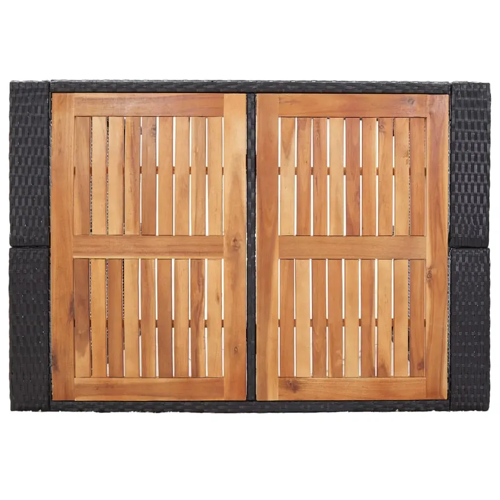 Outdoor Bar Set Poly Rattan and Acacia Wood Price