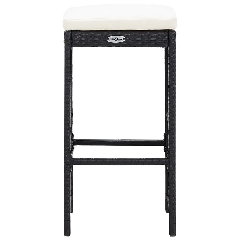 Outdoor Bar Set Poly Rattan and Glass Black Price