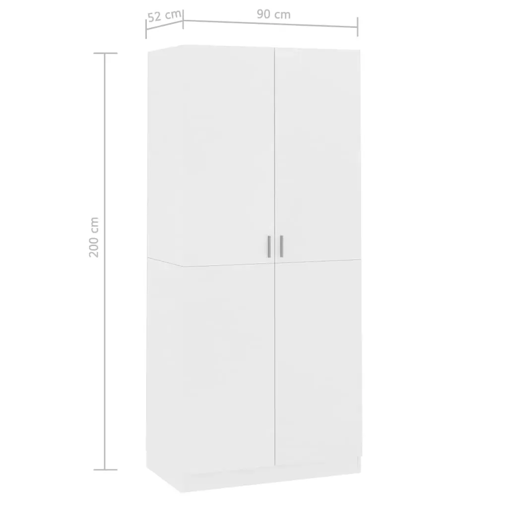 Wardrobe 90x52x200 cm Engineered Wood Price