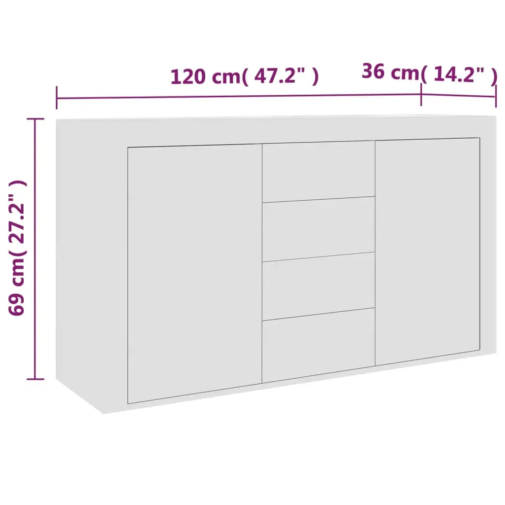 Sideboard 120x36x69 cm Engineered Wood Price