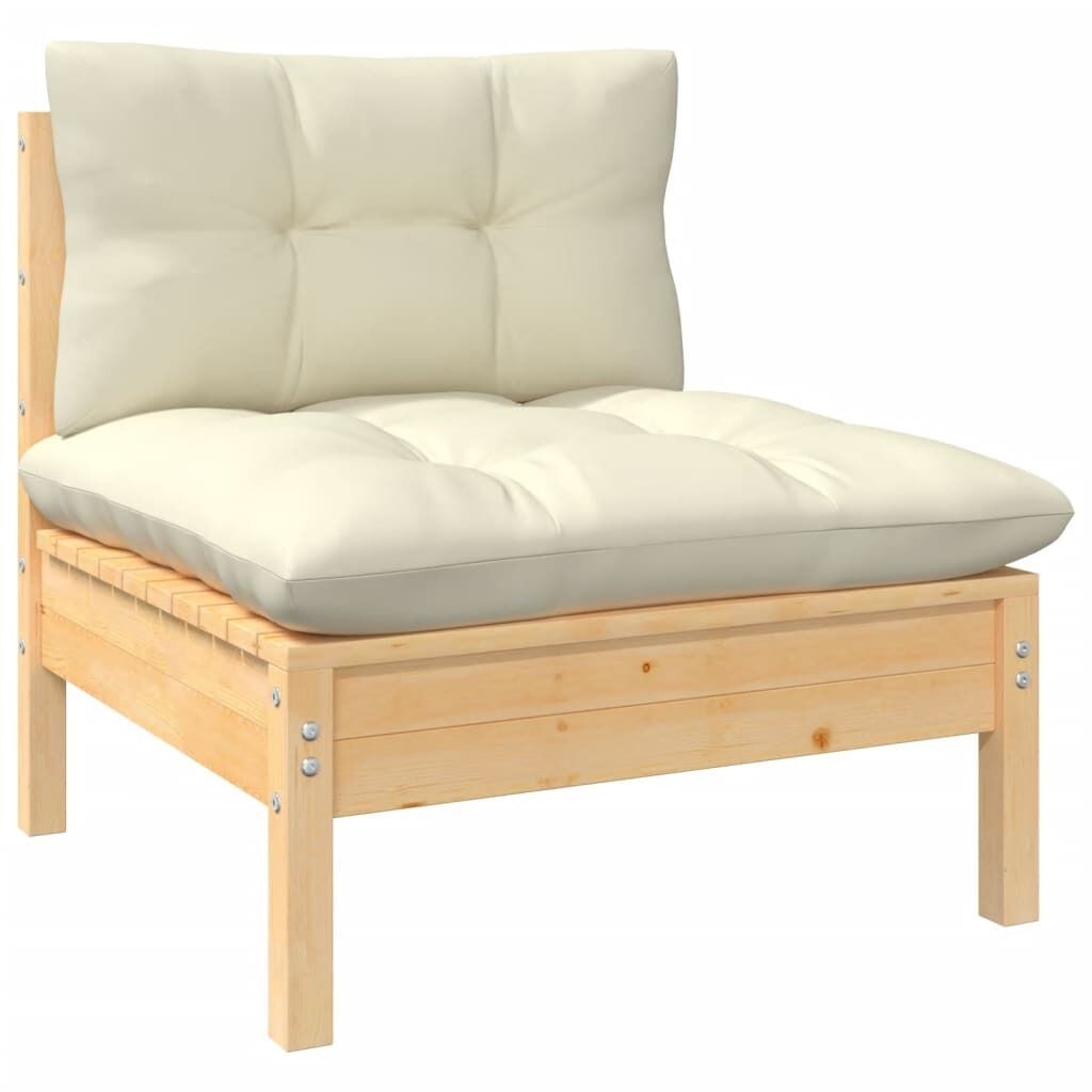 Garden Corner Sofa with Cushions Solid Pinewood Price