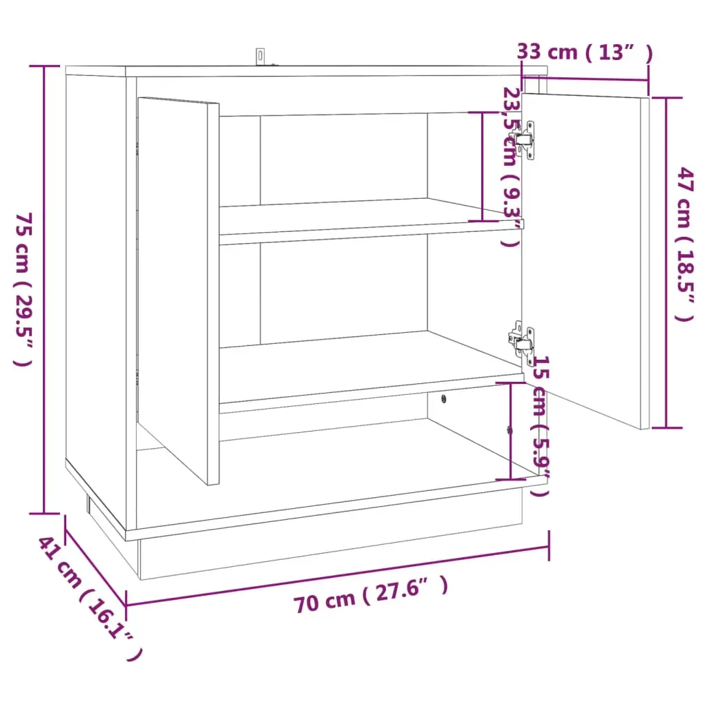 Sideboard 70x41x75 cm Engineered Wood Price