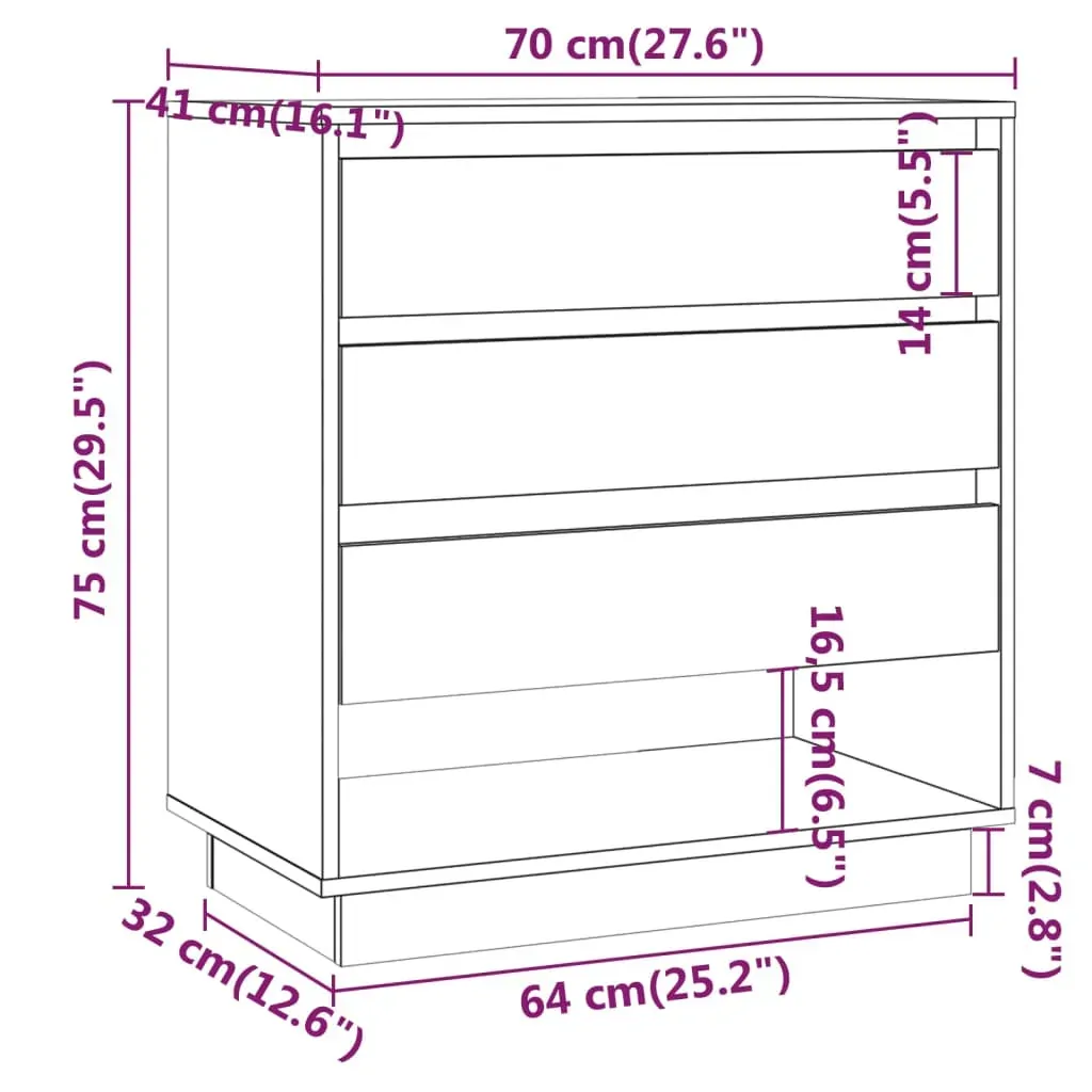 Sideboard 70x41x75 cm Engineered Wood Price