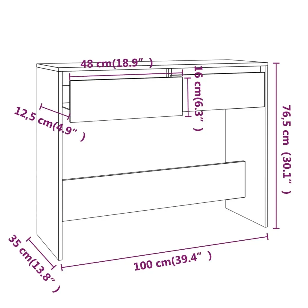 Console Table 100x35x76.5 cm Engineered Wood Price