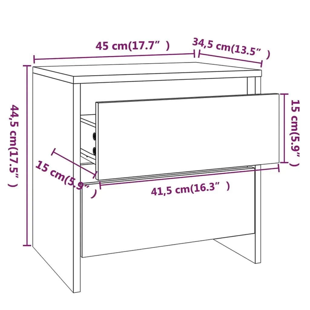 Alma Bedside Cabinet 45x34.5x44.5 cm Engineered Wood Price