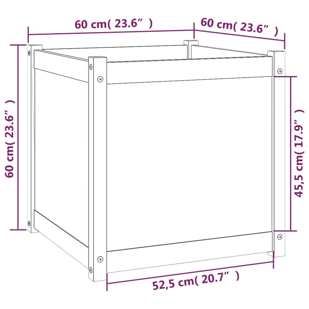 Garden Planter 60x60x60 cm Solid Pinewood Price
