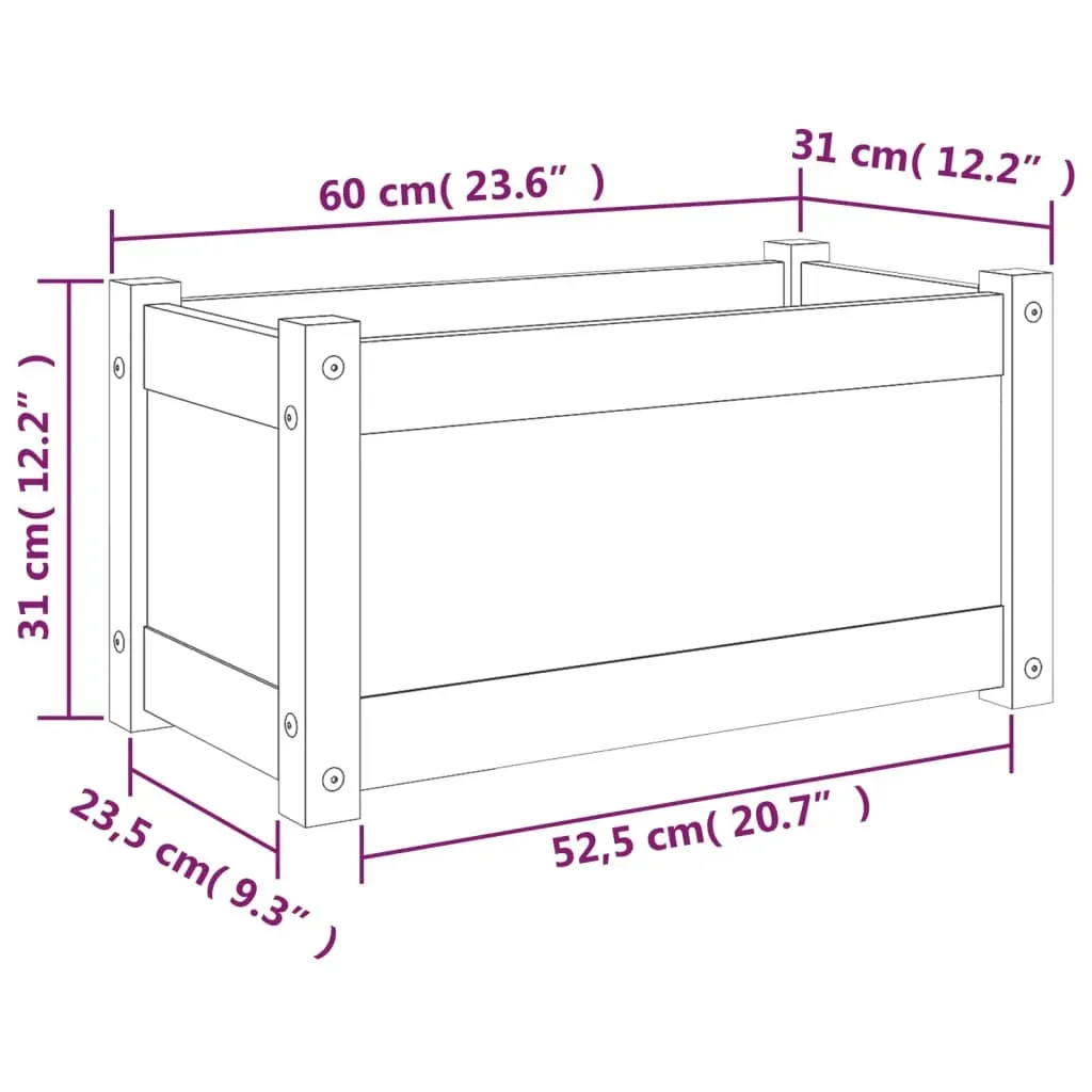 Garden Planter 60x31x31 cm Solid Pinewood Price