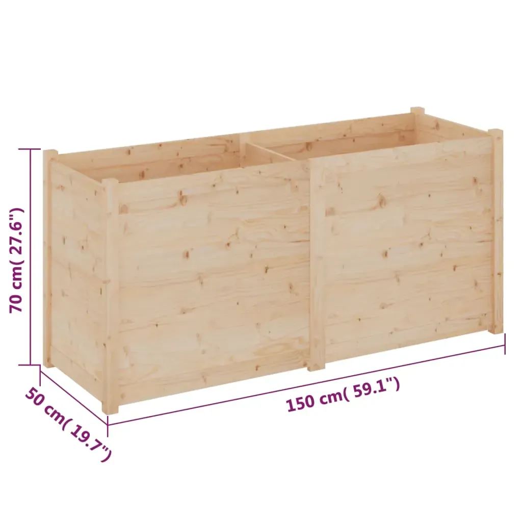 Garden Planter 150x50x70 cm Solid Pinewood Price