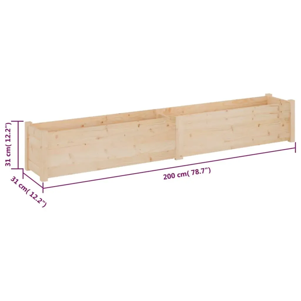 Garden Planter 200x31x31 cm Solid Pinewood Price