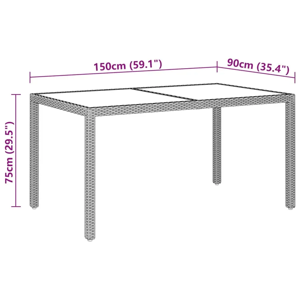7 Piece Garden Dining Set Poly Rattan and Tempered Glass Price