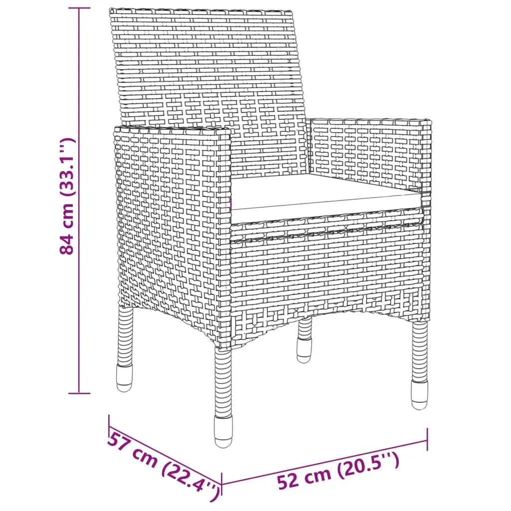 3 Piece Garden Dining Set Poly Rattan Price
