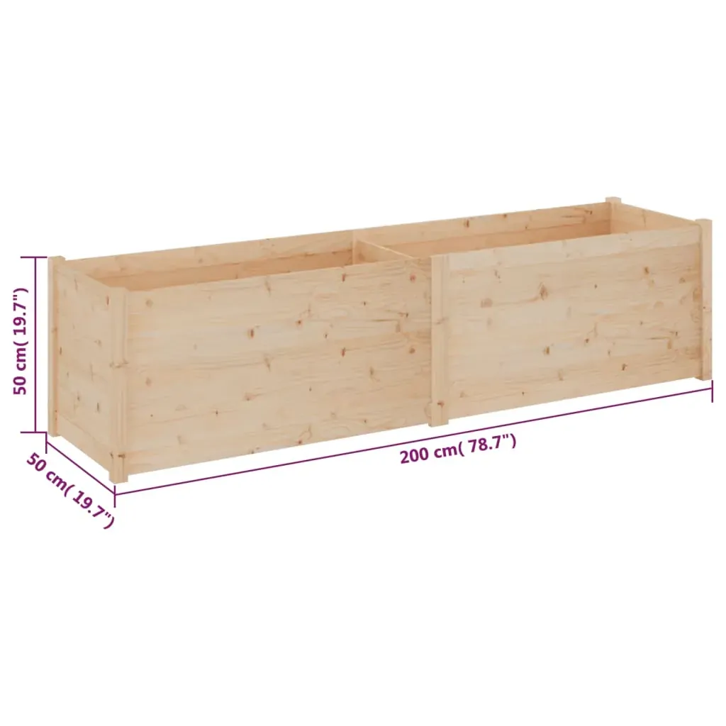 Garden Planter 200x50x50 cm Solid Pinewood Price