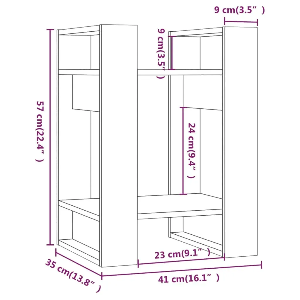 Hebron Book Cabinet/Room Divider 41x35x57 cm Solid Wood Pine Price