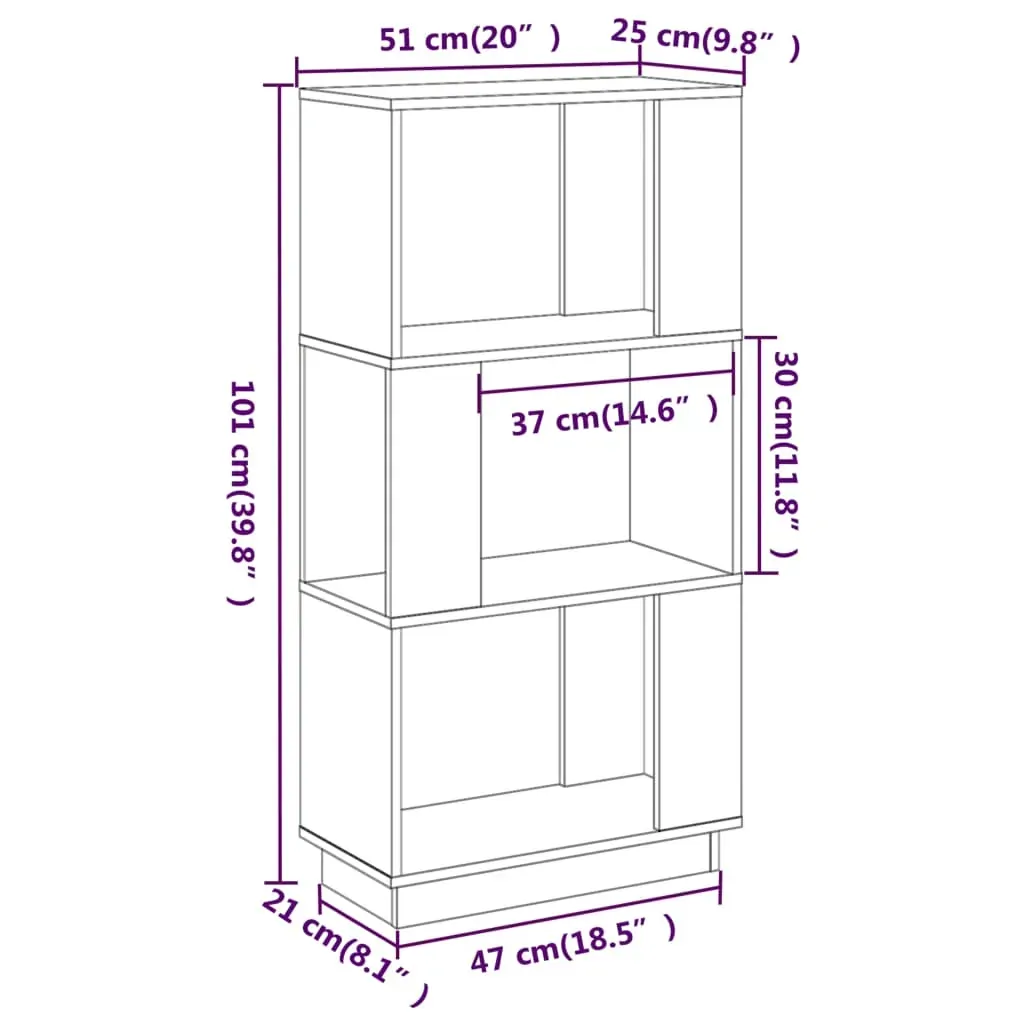Castle Book Cabinet/Room Divider 51x25x101 cm Solid Wood Pine Price