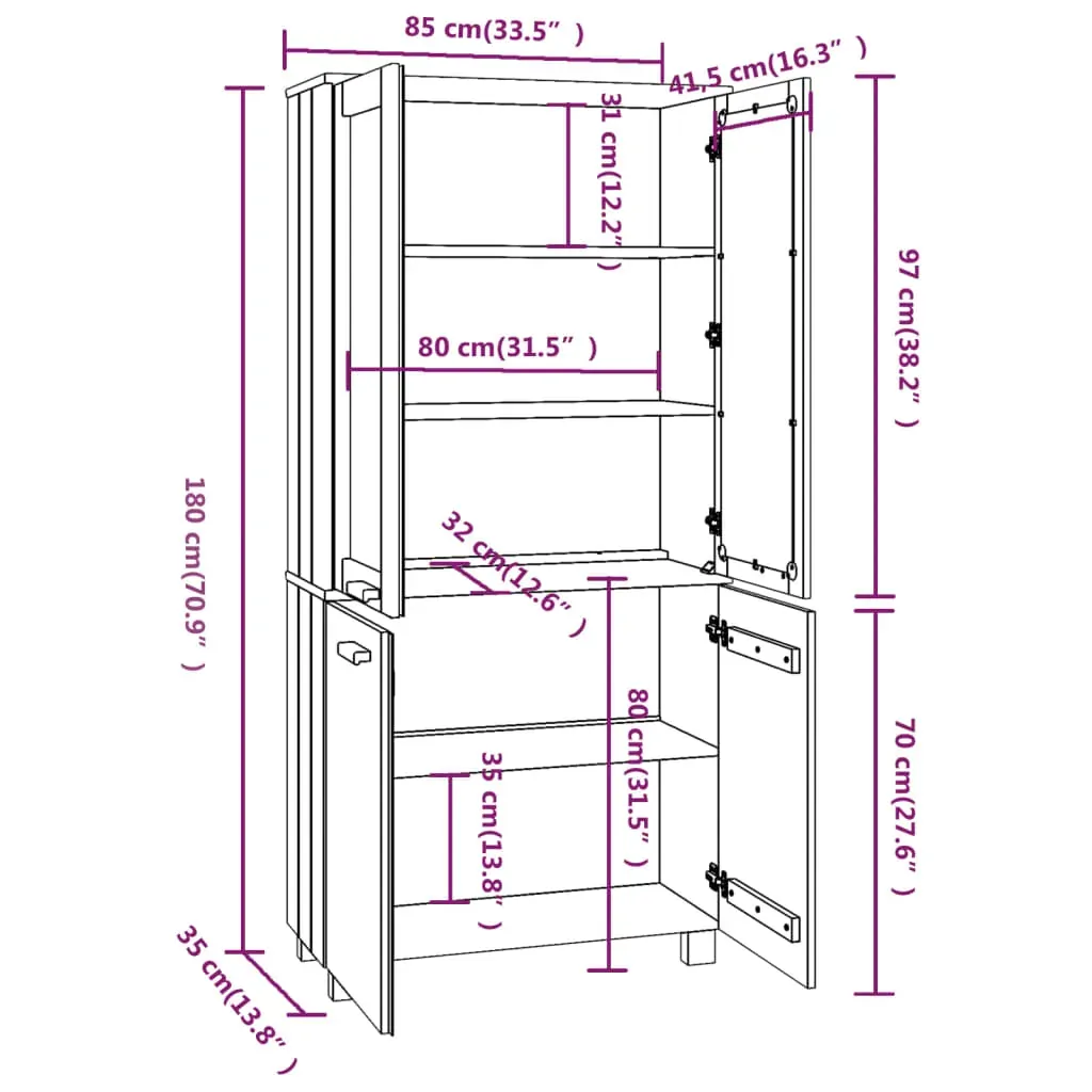 Highboard Solid Wood Pine Price
