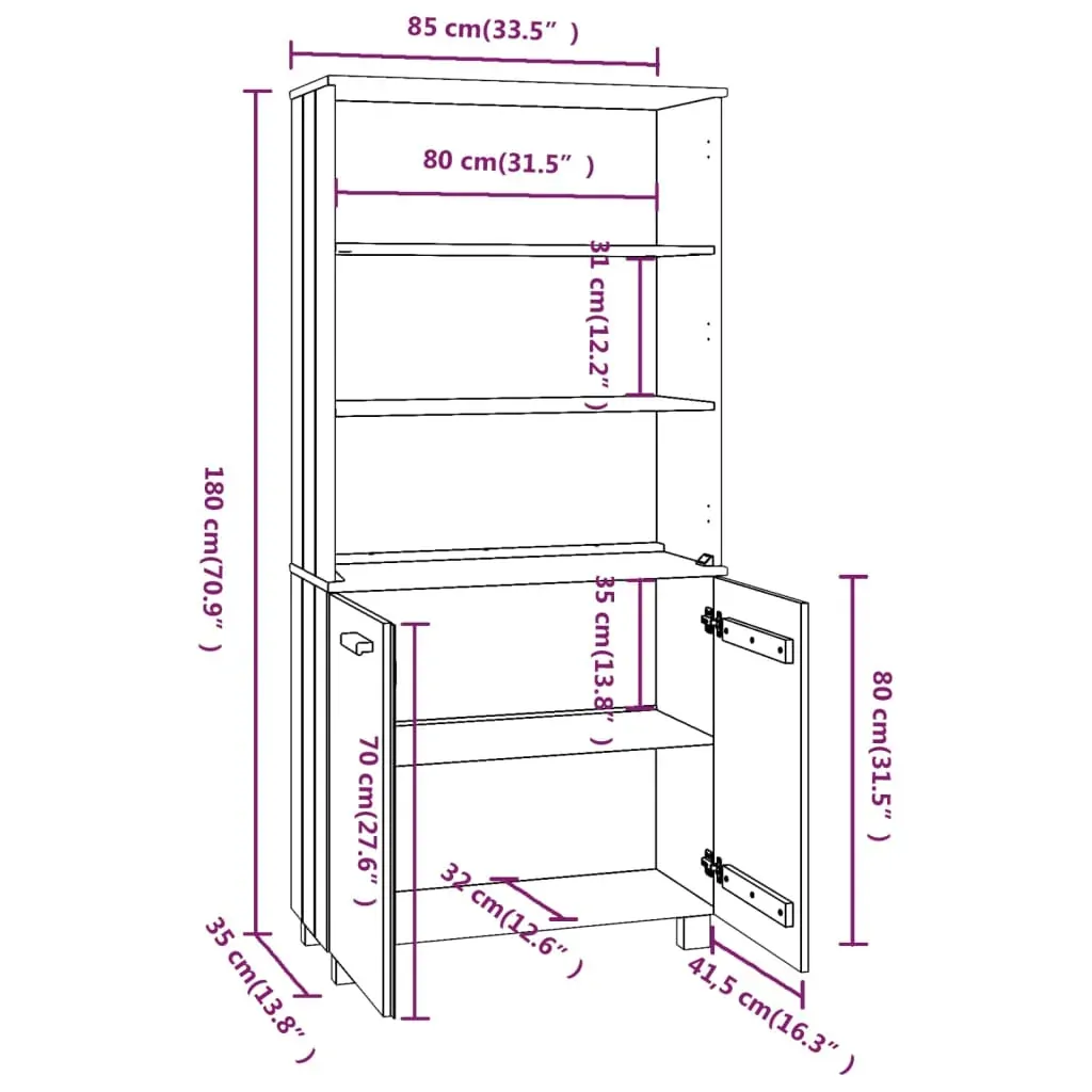 Highboard Solid Wood Pine Price