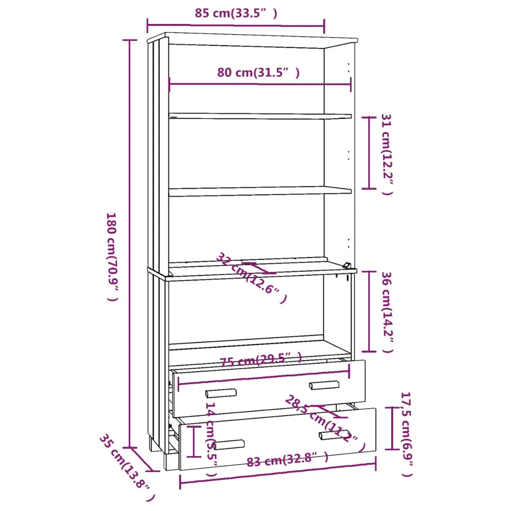 Highboard Solid Wood Pine Price