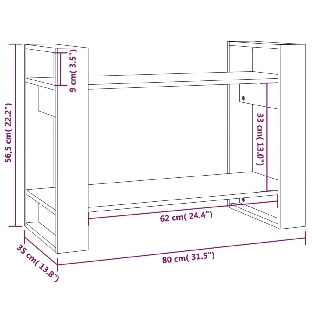 Boldon Book Cabinet/Room Divider 80x35x56.5 cm Solid Wood Pine Price