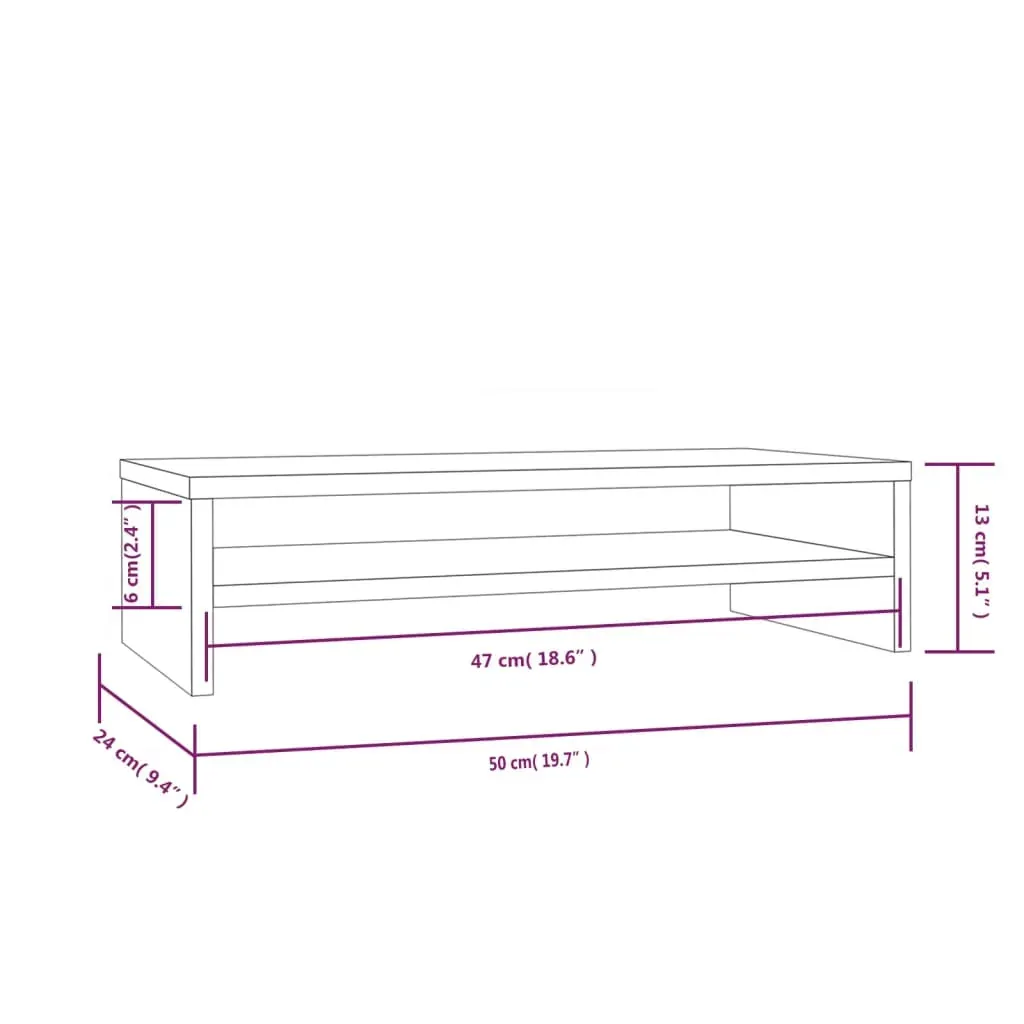 Douglasville Monitor Stand 50x24x13 cm Solid Wood Pine Price