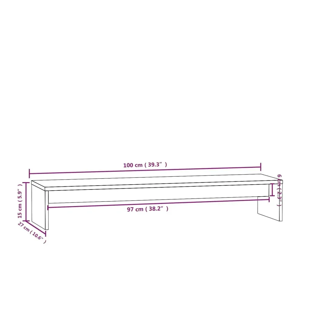 Outer Monitor Stand 100x27x15 cm Solid Wood Pine Price