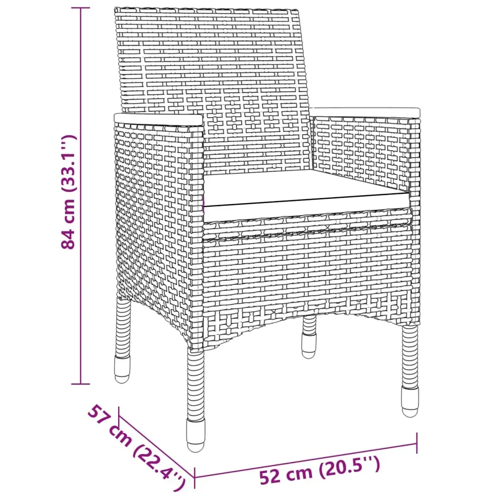 3 Piece Garden Dining Set Poly Rattan Price