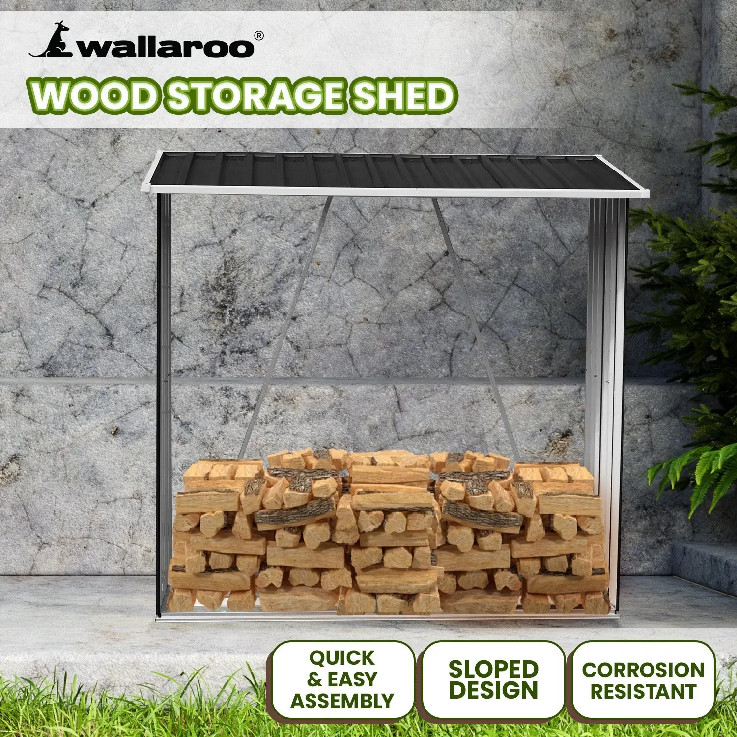 Wallaroo Wood Storage Shed Galvanized Steel Price