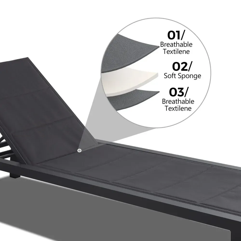 Adjustable Outdoor Sun Lounger in Aluminium Price