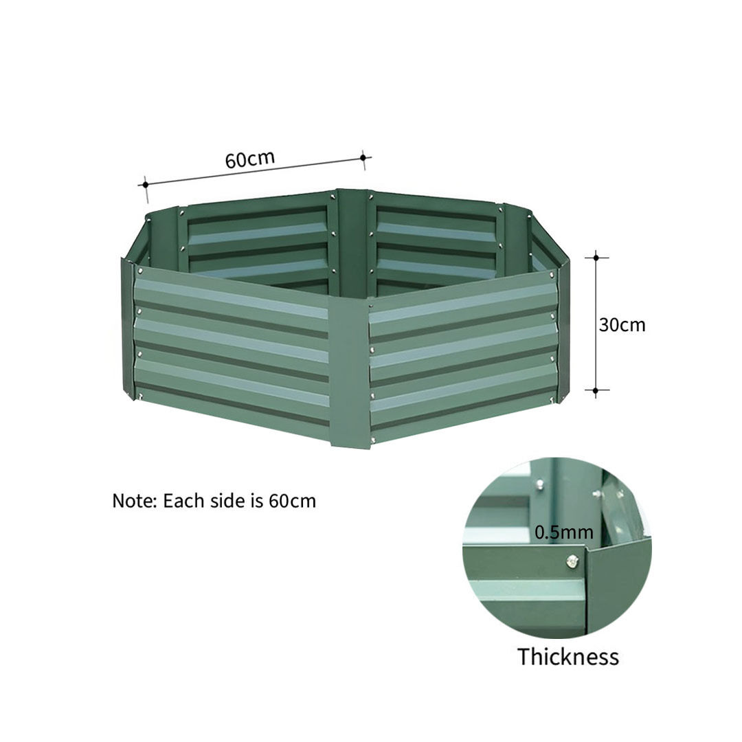60cm Hexagon Shape Galvanised Raised Garden Bed Vegetable Herb Flower Outdoor Planter Box Price