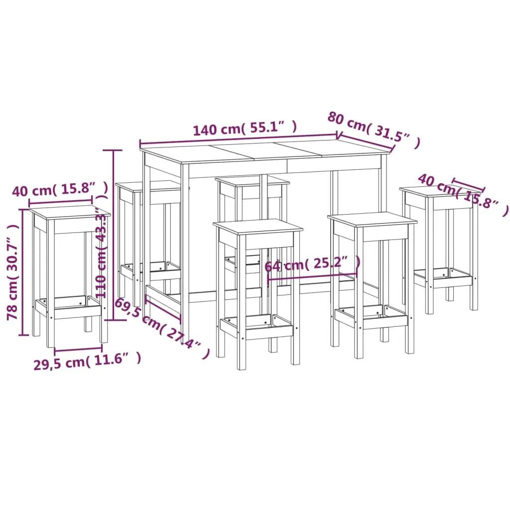 Bar Set Solid Wood Pine Price