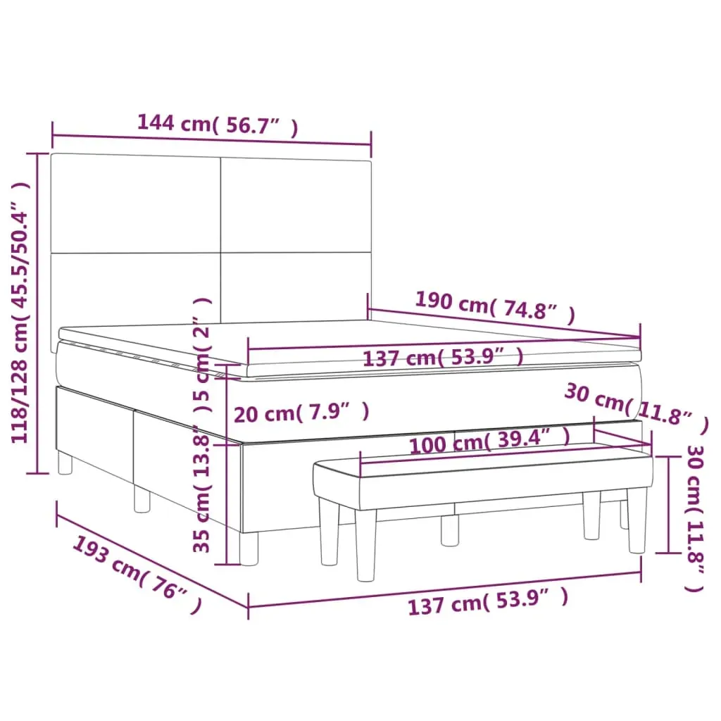 Box Spring Bed with Mattress Dark Grey Fabric Price