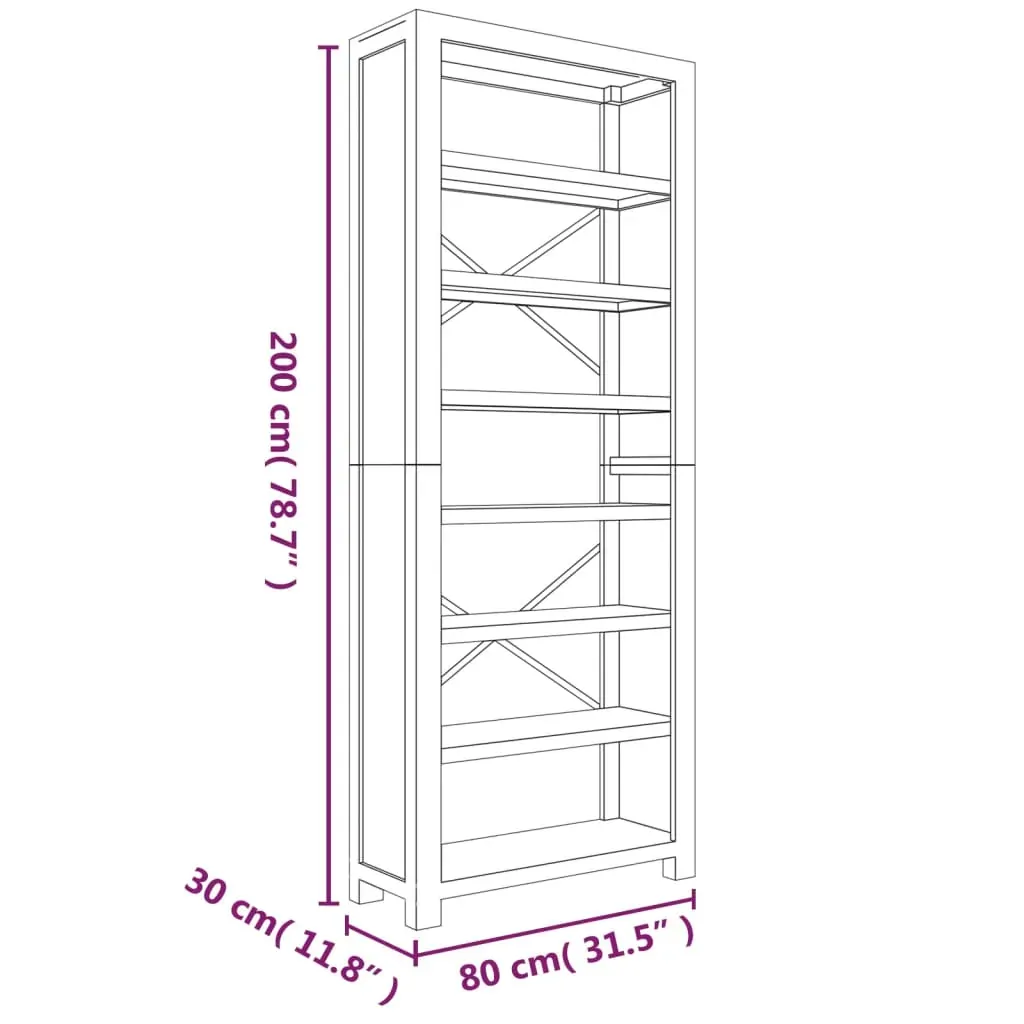 7-Tier Bookcase Solid Wood Acacia Price