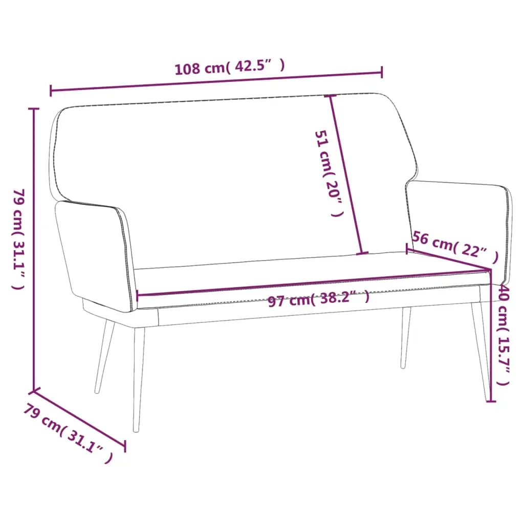 Bench 108x79x79 cm Velvet Price