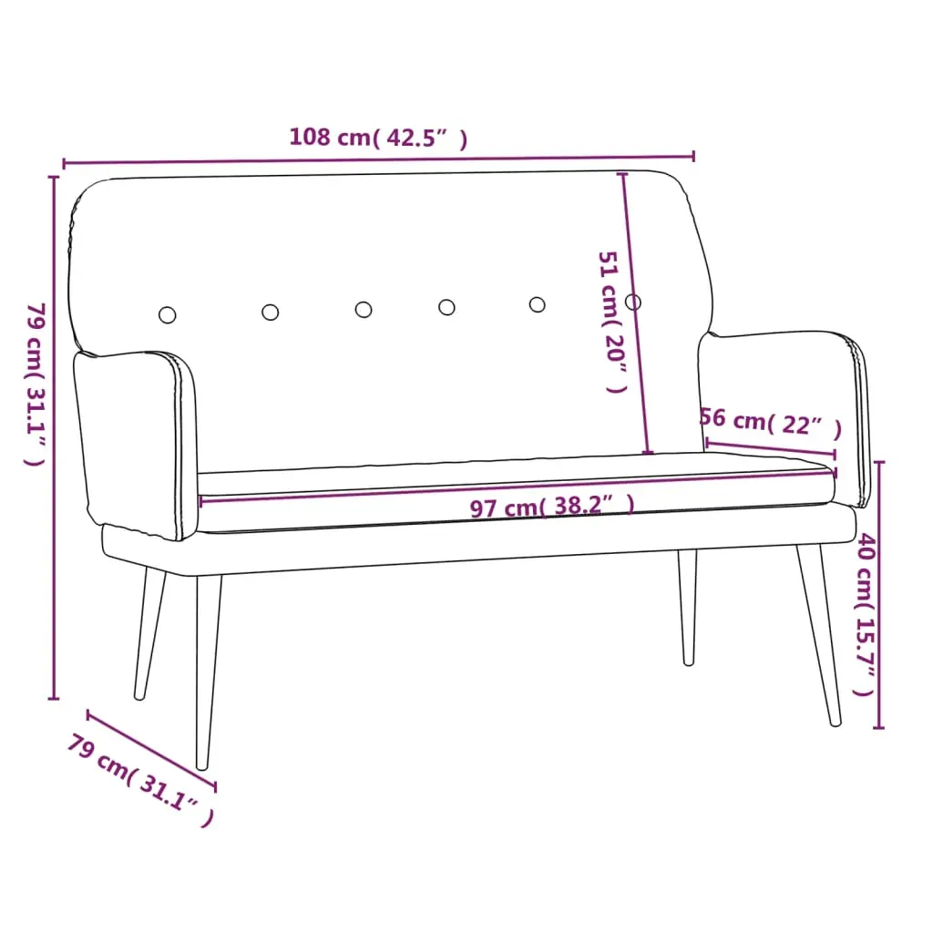 Bench 108x79x79 cm Velvet Price