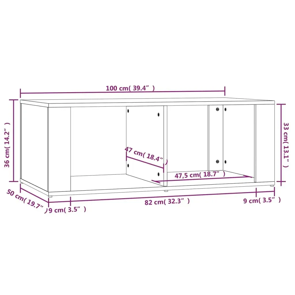Coffee Table 100x50x36 cm Engineered Wood Price