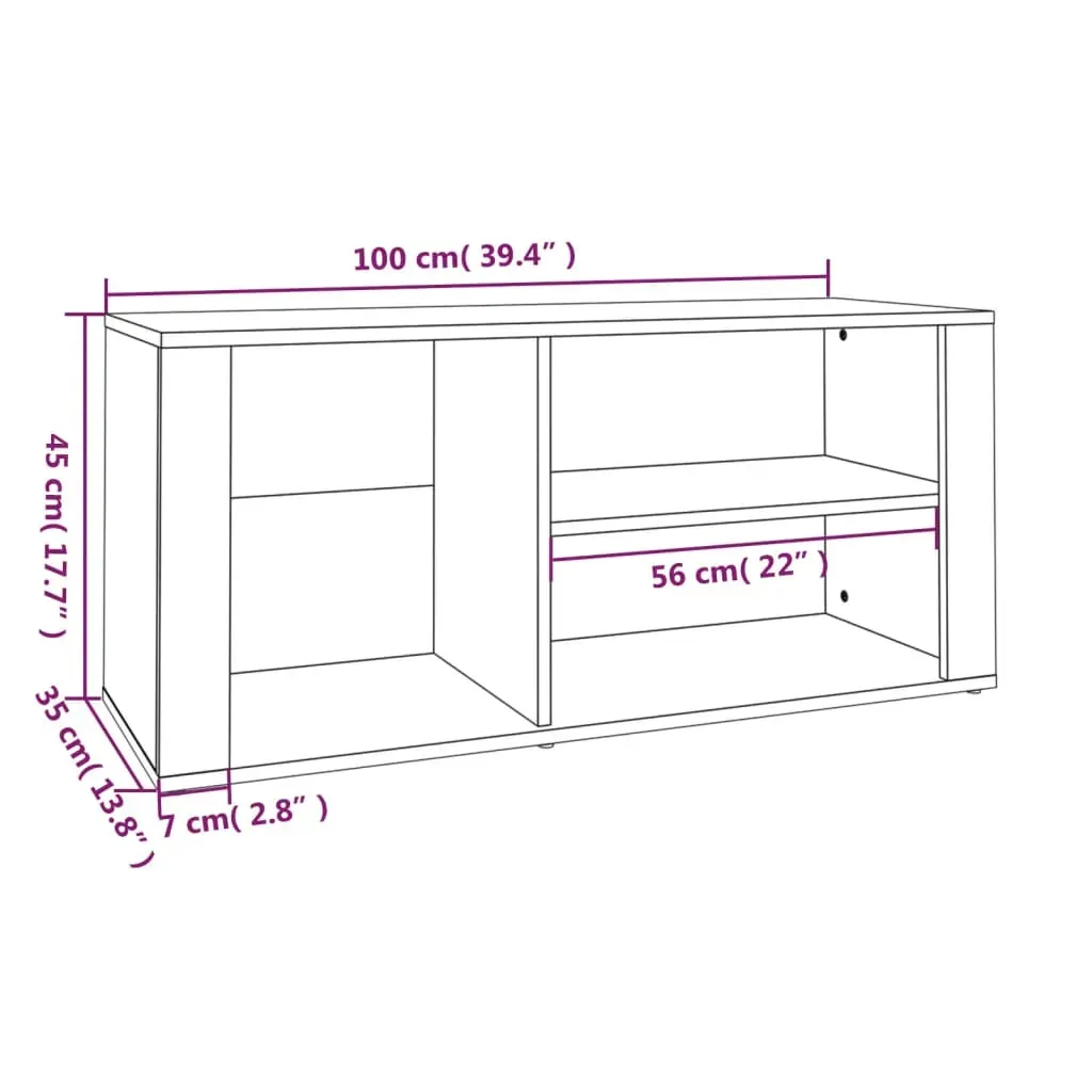 Shoe Cabinet 100x35x45 cm Engineered Wood Price