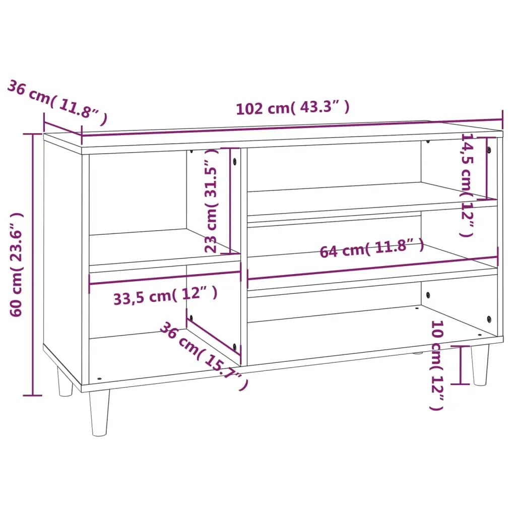 Shoe Cabinet 102x36x60 cm Engineered Wood Price