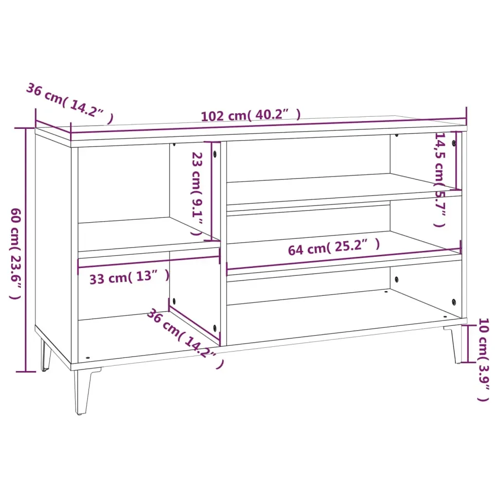 Shoe Cabinet 102x36x60 cm Engineered Wood Price