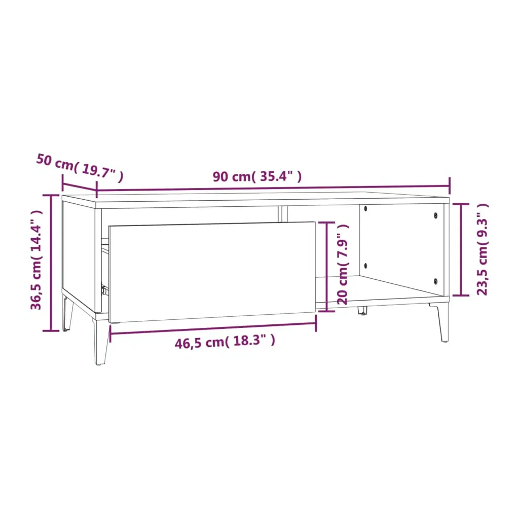 Coffee Table 90x50x36.5 cm Engineered Wood Price