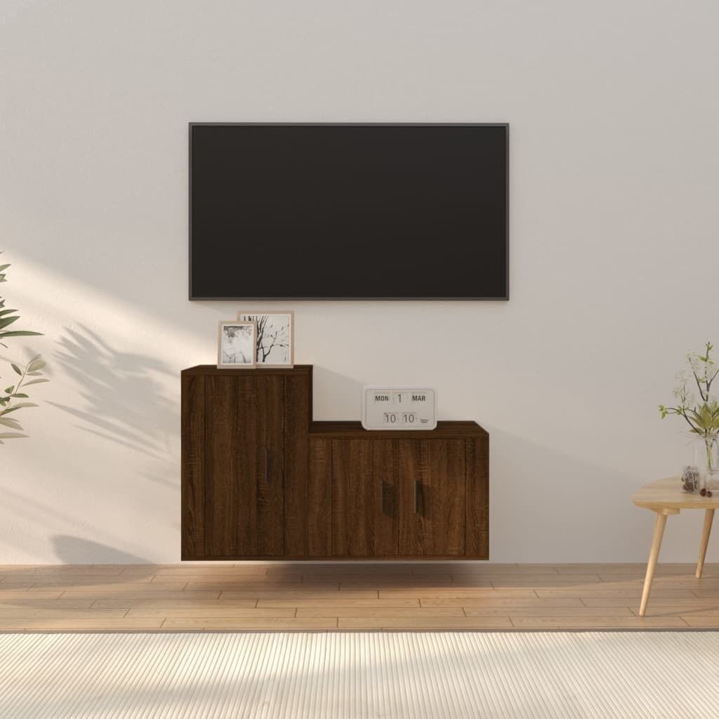 2 Piece TV Cabinet Set Engineered Wood Price