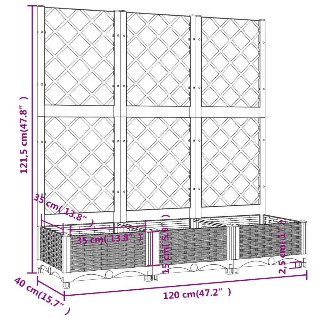 Garden Planter with Trellis PP Price